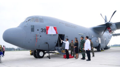 Penyerahan Pesawat Hercules dipesan dari AS. Foto: BPMI SatPres RI