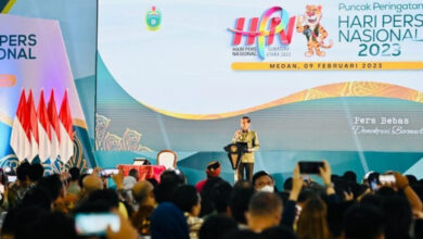 Presiden RI, Joko Widodo di HPN 2023 Sumut. Foto: BPMI Satpres RI