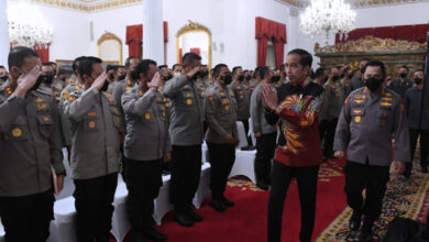Arahan Presiden RI, Jokowi di Istana kepada pejabat utama Polri. Foto: Setkab RI