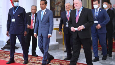 Presiden RI, Joko Widodo menerima Presiden World Water Forum. Foto: BPMI Satpres RI