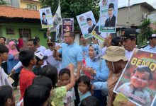 Kader Partai Gerindra Kota Tangerang sosialisasikan program Prabowo - Gibran. Foto: Iqbal Kurnia