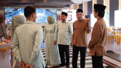 Suasana halal bi halal Idul Adha di Mapolda Banten. Foto Daeng Yusvin