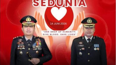 Ucapan Kapolres Cilegon, AKBP Martua Raha Taripar Laut Silitonga. Foto Daeng Yusvin