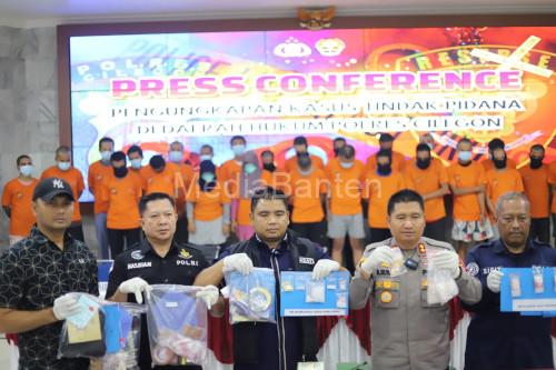 Pengungkapan pemberantasan narkoba dari Polres Cilegon. Foto: Abdul Hadi