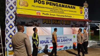 Salah satu pos pengamanan yang didirikan Polres Cilegon. Foto Daeng Yusvin