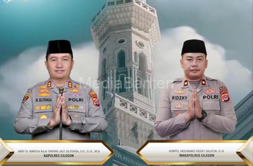 Kapolre cilegon, AKBP Martua Raja Taripar Laut Silitonga dan Wakapolres Cilegon, Kompol M Ridzky Salatun. Foto Daeng Yusvin