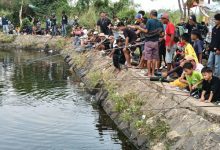 Para pemancing di Danau Puspemkab Serang. Foto Yono
