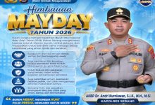 Imbauan Kapolres Serang, AKBP Andri Kurniawan menjelang Hari Buruh. Foto Yono