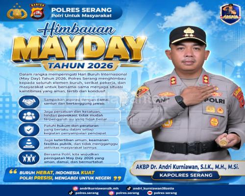 Imbauan Kapolres Serang, AKBP Andri Kurniawan menjelang Hari Buruh. Foto Yono