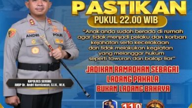 Imbauan Kapolres Serang, AKBP Andri Kurniawan pada bulan suci Ramadan. Foto Yono