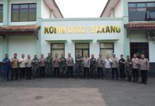 Kapolres Serang, AKBP Andri Kurniawan dan jajaran berkunjung ke Kodim 0602/Serang. Foto Yono