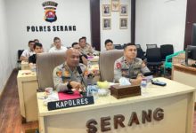 Kapolres Serang, AKBP Condro Sasongko sosialisasikan penerapan hukm formil KUHP baru. Foto Yono