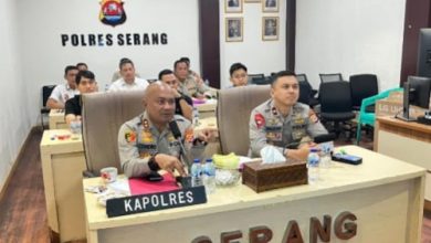 Kapolres Serang, AKBP Condro Sasongko sosialisasikan penerapan hukm formil KUHP baru. Foto Yono