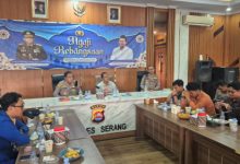 Kapolre Serang, AKBP Andri Kurniawan silaturahi dengan pengurus Organisasi Kemahasiswaan. foto Yono