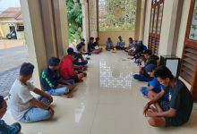 Para pelaku pungutan liar di Polres Serang. Foto: Yono