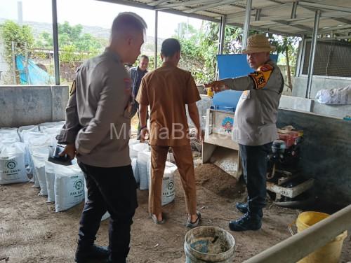 Kapolres Serang, AKBP Condro Sasongko meninjau pembuatan kompos di Desa Tegal Maja. Foto: Yono