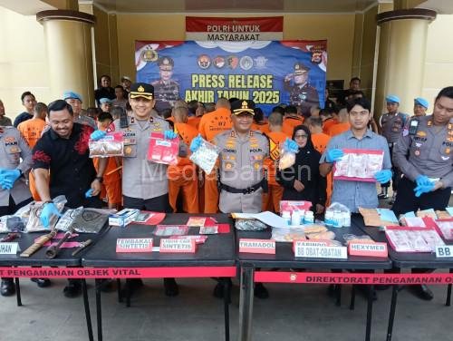 Pemgungkapan kasus yang dilakukan Kapolres Serang, AKBP Condro Sasongko. Foto Yono