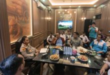 Kapolres Serang, AKBP Andri Kurniawan bersama penurus serikat buruh. Foto Yono