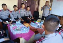 Kapolres Serang, AKBP Condro Sasongko beri pembekalan ke siswa calon bintara. Foto Yono