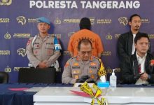 Konferensi pers kasus mutilasi mayat dalam freezer di Tangerang. Foto: Antara
