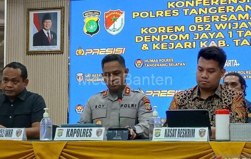 Kapolres Tangsel, AKBP Boy Jumololo dalam jumpa pers. Foto Antara
