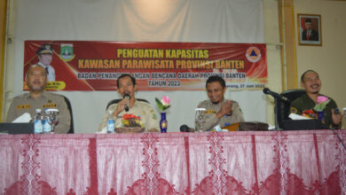 Peningkatan kapasitas tangani bencana di kawasan wisata dari BPPBD Banten. Foto: Biro Adpim Banten.