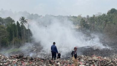 Kebakaran di TPSA Bagednung, Kota Cilegon. Foto: Antara