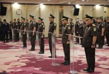 Jaksa Agung ST Burhannudin melantik pejabat utama di Kejagung. Foto Antara