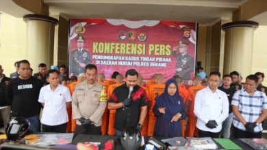 16 Pelaku kejahtan ditangkap Polre Serang. Foto: Yono