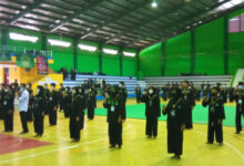 Para peserta Kejurda Pencak Silat NU atau Pagar Nusa di Stadion Maulana Yusuf Serang.