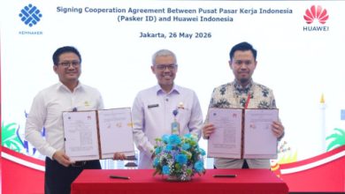 Kemaker dan Huwei meneken MoU pengembangan SDM dan peningkatan Komptensi digital. Foto Biro Humas Kemnaker