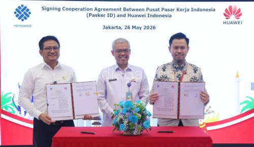 Kemaker dan Huwei meneken MoU pengembangan SDM dan peningkatan Komptensi digital. Foto Biro Humas Kemnaker