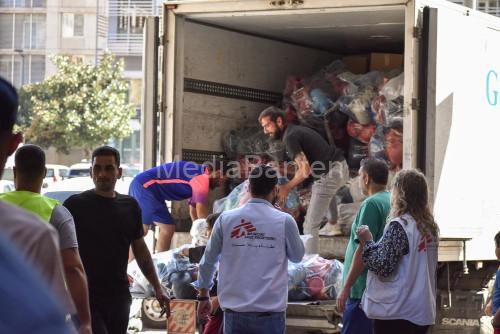 Klinik Keliling MSF setelah pengeboman Israel di Beirut. Foto: Maryam Srour/MSF