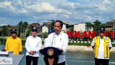 Jokowi resmikan 3 kolam retensi di Bandung. Foto: Humas LPBI NU
