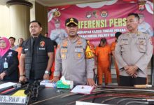 Kapolres Serang, AKBP Condro Sasongko memberikan keterangan pers. Foto: Yono