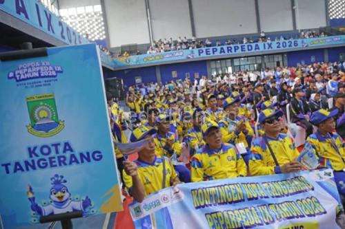 Kontingen Kota Tangerang dalam Peparpeda IX Banten. Foto Antara