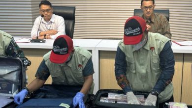 Asep Guntur Rahayu, Deputi Penindakan dan Eksekusi KPK dalam jumpa pers. Foto Antara