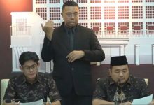 Konferensi pers KPU RI soal pemungutan suara ulang di Pilkada. Foto: Antara