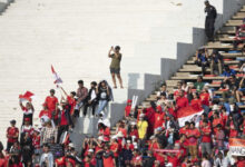 Penonton laga perdana sepakbola Indonesia vs Filipina. Foto: LKBN Antara