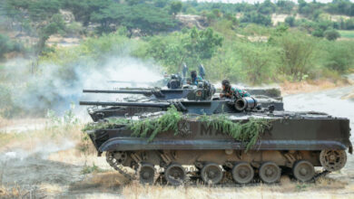 Latihan serbuan mekanis dari prajurit lapis baja Menkav 2 Mar. Foto: Ahmad Munawir - Menkav 2 Mar