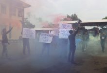 Polres Serang gelar latihan Sistem pengamanan TPS. Foto: Yono