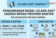 Pengumuman lelang BPKAD Banten. Foto Biro Adpim Banten