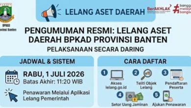 Pengumuman lelang BPKAD Banten. Foto Biro Adpim Banten