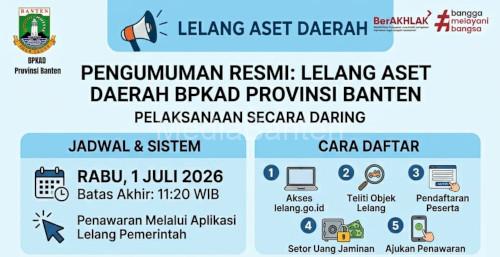 Pengumuman lelang BPKAD Banten. Foto Biro Adpim Banten