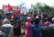 Upacara lepas sambut Kapolres Serang dari AKBP Condro Sasongko ke AKBP Andri Kurniawan. Foto Yono