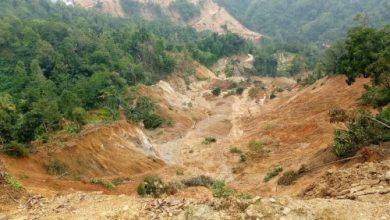 Salah satu lokasi longsor di Kabupaten Lebak. Foto: Antara