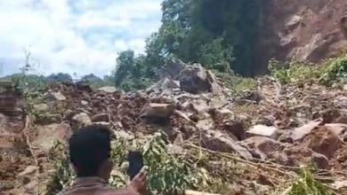 Lokasi tanah longsor di Kecamatan Padarincang, Kabupaten Serang. Foto Antara