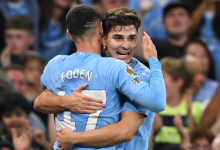 Keggembiraan pemain Machester City. Foto: Suporting News