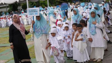 Kegiatan manasik haji untuk murid TK se-Kota Cilegon. Foto Daeng Yusvin
