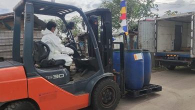 Pengamanan material diduga terjadi kontaminasi radioaktif cesium 137. Foto: Antara